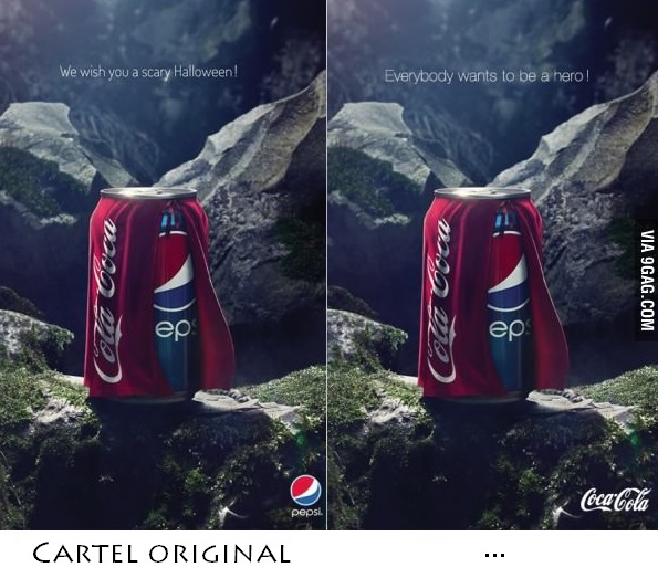 Cartel de Pepsi y cartel Coca Cola